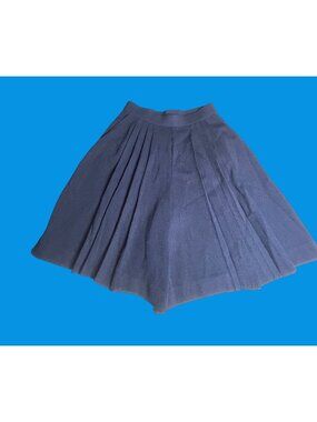 St. John Basics 2 Santana Knit Pleated High-Waist Walking Shorts Skort Navy VTG